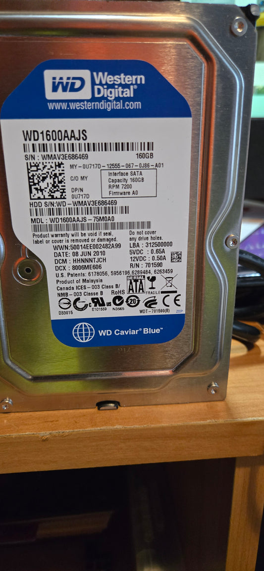 Western Digital 160 GB Hard Drive  (SATA)