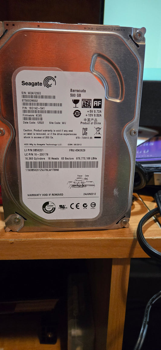 Seagate 500 GB Hard Drive (SATA)