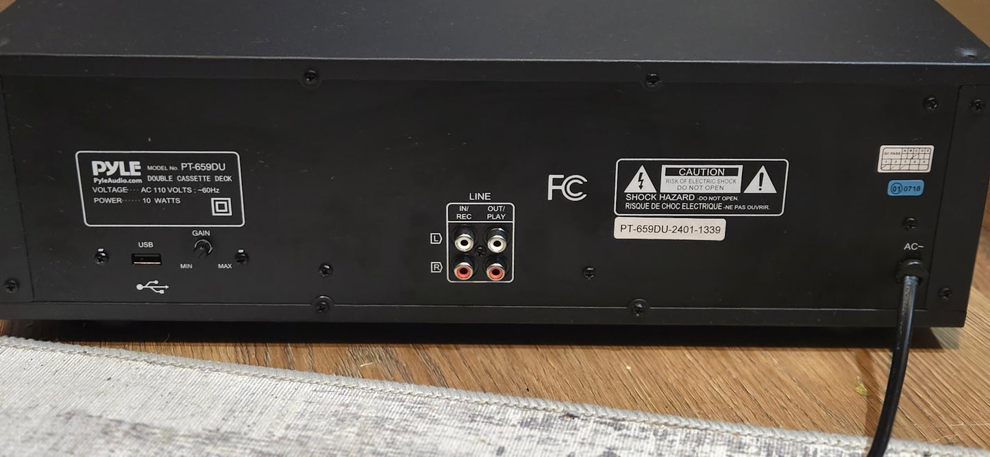 Pyle Double Cassette Deck PT-659DU